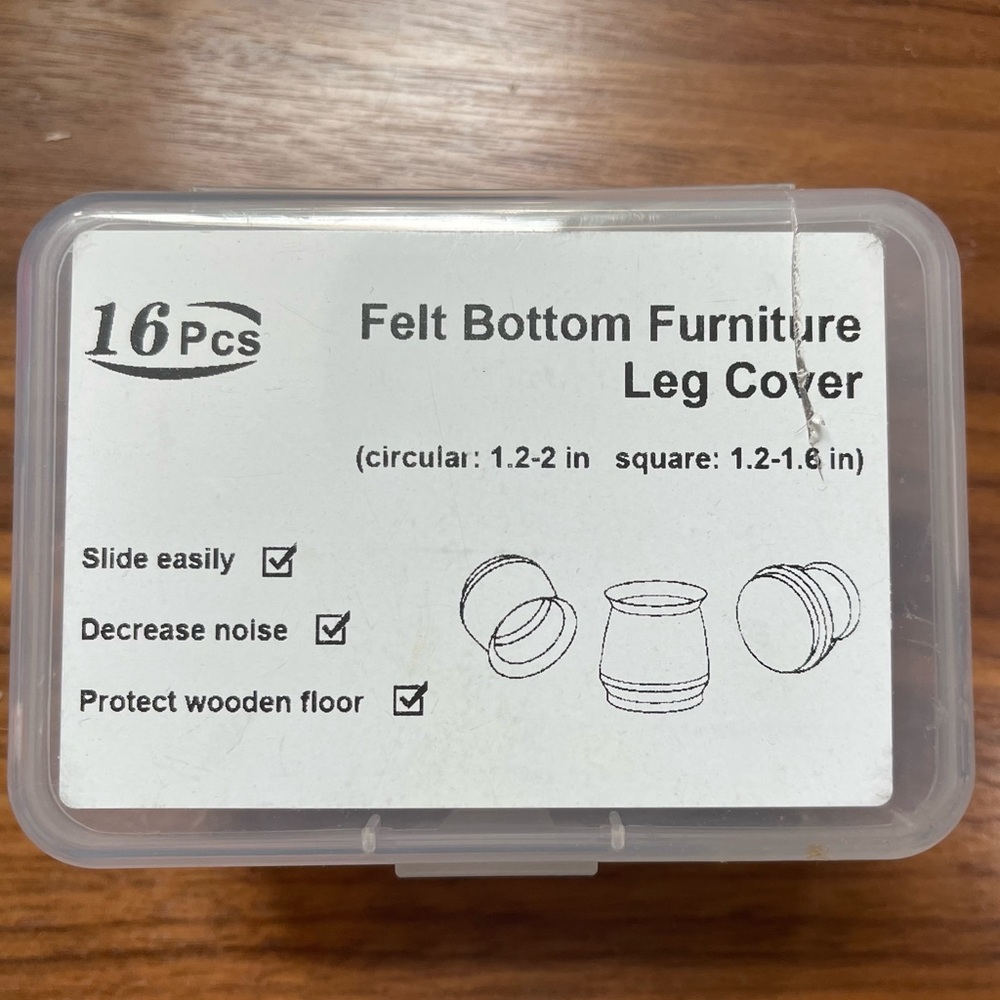 Felt Bottom Furniture Leg Cover - Clear